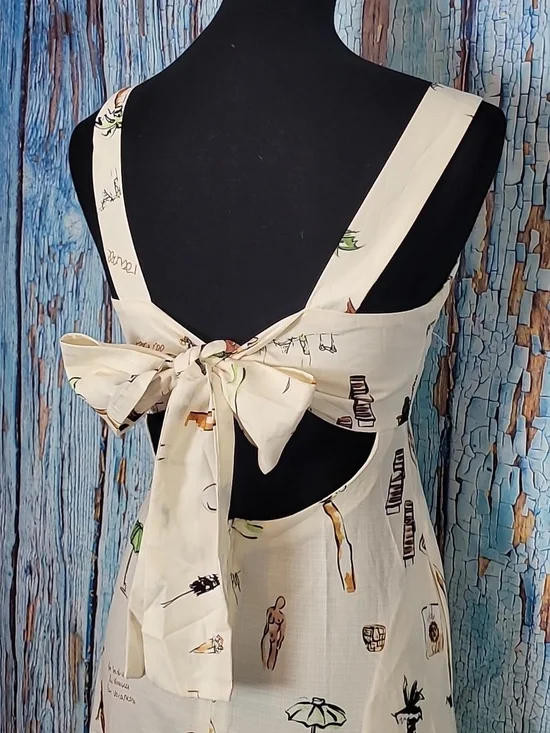 Commense Cream Tropical Print Linen Maxi Dress - Picture 11 of 16